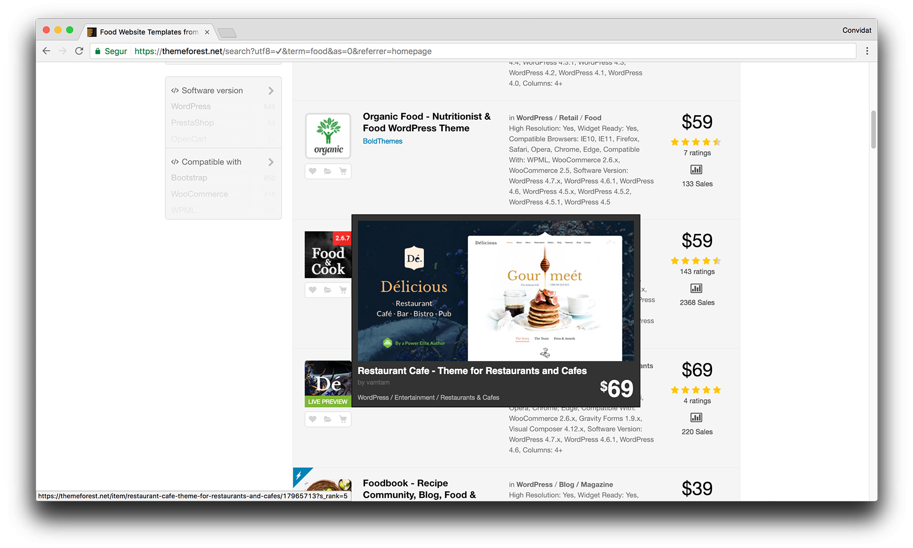 Themeforest - Crear tu blog de cocina