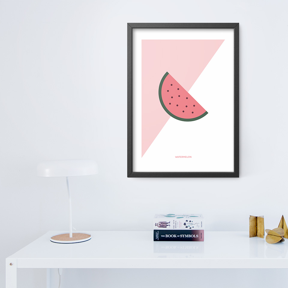 Póster Watermelon en un escritorio