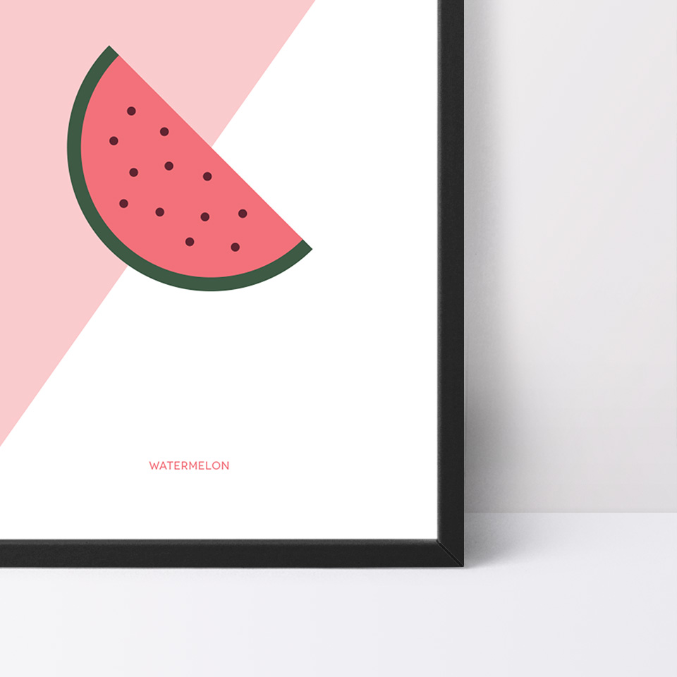 Detalle del póster Watermelon de Miss Gourmand